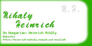 mihaly heinrich business card